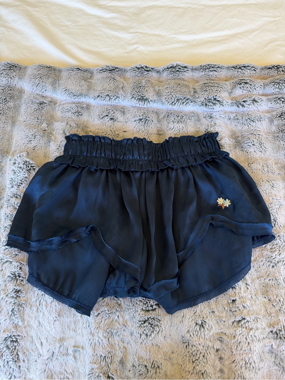 Free People Like Honey Pajama Shorts in Navy - Picture 2 of 4